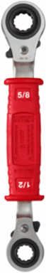 Insulated Ratcheting Box Wrench, 1000 V, 1/2 to 3/4 Inch Sockets