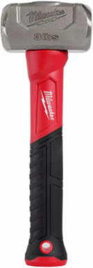 3lb Fiberglass Drilling Hammer with 10 Inch Handle, Milled Face