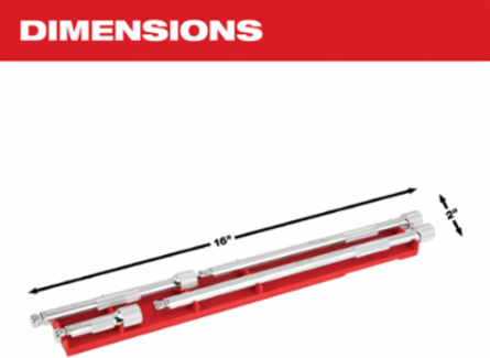 4pc 3/8 Inch Drive Wobble Extension Set, Chrome Vanadium Steel, 12 Inch Length