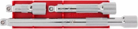 3pc 1/2 Inch Drive Wobble Extension Set, Chrome Vanadium Steel, Up to 8  Movement