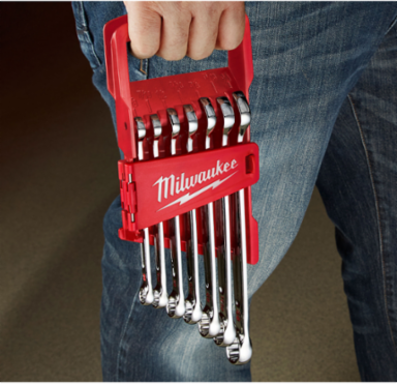 7-Piece Combination Wrench Set - Chrome Vanadium Steel, Ink-Filled Size Labels