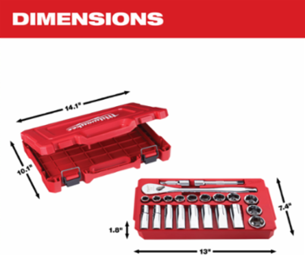 22-Piece 1/2 Inch Socket Wrench Set, Alloy Steel, 90-Tooth Ratchet