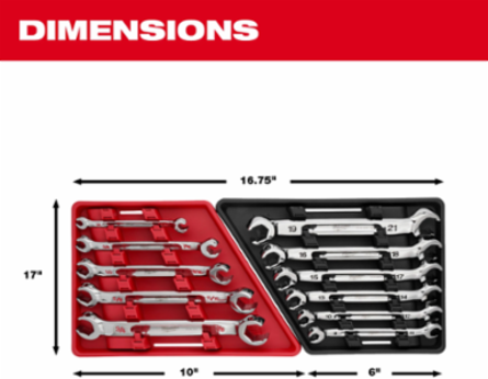 5-Piece Double End Flare Nut Wrench Set - SAE, Chrome Vanadium Steel, 1/4" x 5/16" to 3/4" x 7/8" Sizes
