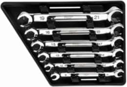 6-Piece Double End Flare Nut Wrench Set - Metric, Chrome Vanadium Steel, 15° Offset