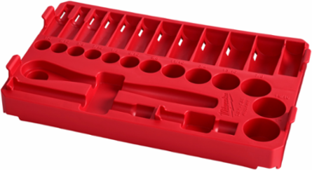 28 Pc. 3/8 Inch Ratchet and Socket Set in PACKOUTTM - Red, 12.01 Inch Length