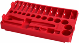 28 Pc. 3/8 Inch Ratchet and Socket Set in PACKOUTTM - Red, 12.01 Inch Length