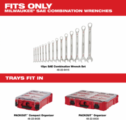 15pc SAE Combination Wrench Trays