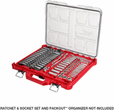 47PC 1/2 Inch Drive Ratchet & Socket Set with Storage Tray, 1.13 Inch Height