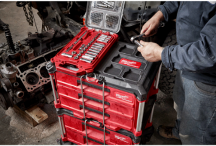 47PC 1/2 Inch Drive Ratchet & Socket Set with Storage Tray, 1.13 Inch Height