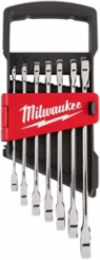 7-Piece Ratcheting Combination Wrench Set - Metric, Chrome Vanadium Steel, 144 Positions