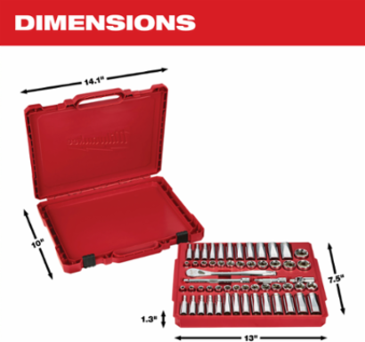 3/8 Inch Drive 32 Piece Metric Ratchet & Socket Set, Alloy Steel