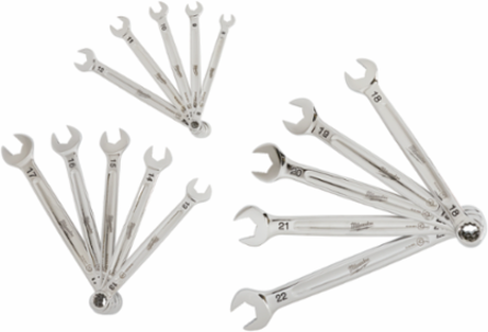 15-Piece Metric Combination Wrench Set, Chrome Vanadium Steel