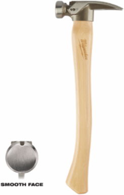 19oz Hickory Wood Framing Hammer with Smooth Face and Magnetic Nail Set