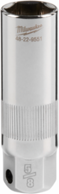 3/8 Inch Drive 5/8 Inch Deep Well Spark Plug Socket, Chrome Vanadium Steel