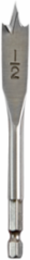 1/2 Inch x 4.5 Inch Flat Boring Bit, High Carbon Steel, Quick Change Shank