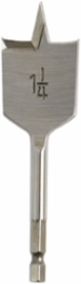 1-1/4 Inch x 4.5 Inch High Carbon Steel Flat Boring Bit, 1/4 Inch Quick Change Shank