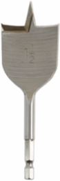 1-1/2 Inch x 4.5 Inch Flat Boring Bit, High Carbon Steel, Quick Change Hex Shank