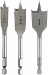 3PC Stubby Flat Boring Set - 1/2 Inch, 3/4 Inch, 1 Inch, High Carbon Steel