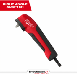 SHOCKWAVE Right Angle Adapter, 1/4 Inch Hex, Slim Profile, Durable Steel