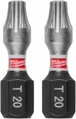 SHOCKWAVE Impact Duty 1" Torx T20 Insert Bits, 25 Pack, Alloy Steel, 1/4 Inch Shank