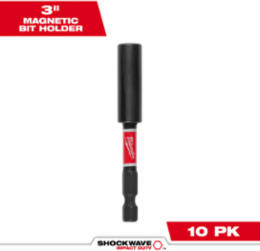 SHOCKWAVE Impact Duty 3 Inch Magnetic Bit Holder, Steel, 1/4 Inch Chuck Size