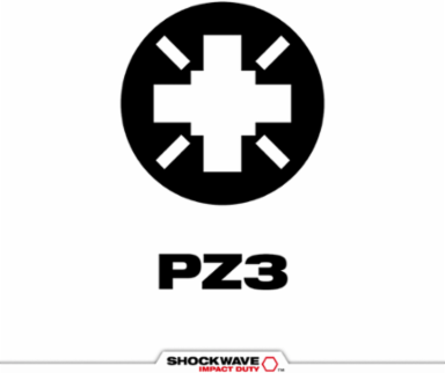 SHOCKWAVE Impact Duty 1" Pozidriv #3 Insert Bits Set (2 Pieces)