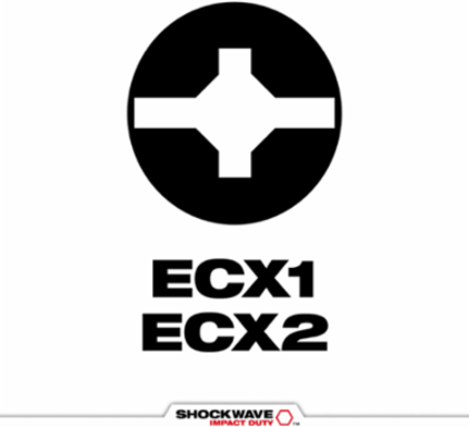 2PC SHOCKWAVE Impact Duty 2 Inch ECX Combo Kit, 1/4 Inch Shank, Alloy Steel