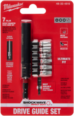 7-Piece SHOCKWAVE Magnetic Drive Guide Set, 1 Inch Insert Bits, Alloy Steel