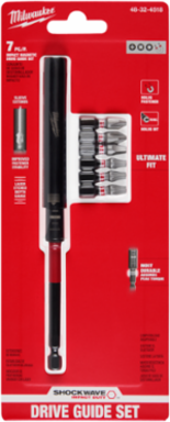 7PC SHOCKWAVE Impact Duty Magnetic Drive Guide Set, 1 Inch Insert Bits, Alloy Steel