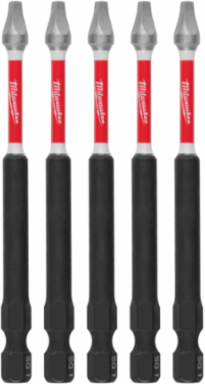 SHOCKWAVE Impact Duty 3.5 Inch Square Recess #1 Power Bits, 5 Pack, Hex Drive
