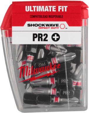 SHOCKWAVE Impact Duty 1" #2 Phillips Insert Bits Set, 25 Pieces