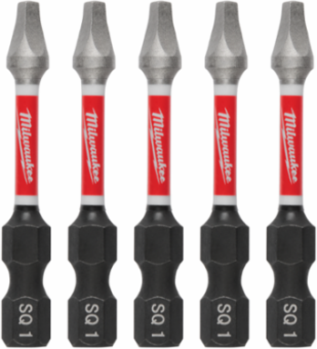 SHOCKWAVE™ Impact Duty 2 Inch Square Recess #1 Power Bits, 5 Pack
