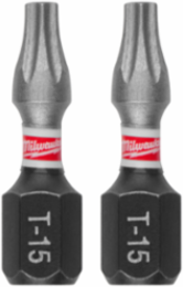 SHOCKWAVE T15 Torx Insert Bits Set 1" Length, 25 Pieces, Proprietary Steel