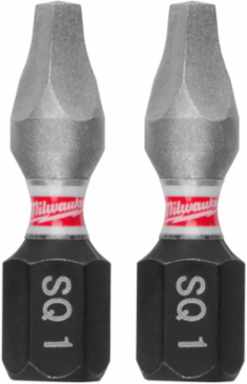 SHOCKWAVE Impact Duty 1" Square Recess #1 Insert Bits, 2 Inch Length, Set of 25