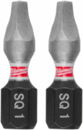SHOCKWAVE Impact Duty 1" Square Recess #1 Insert Bits, 2 Inch Length, Set of 25