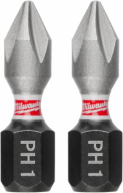 SHOCKWAVE Impact Duty 1 Inch Phillips #1 Insert Bits, 250 Count