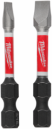 SHOCKWAVE 2" Slotted Power Bits - #8/#10, Alloy Steel, Hex Drive (2 PK)