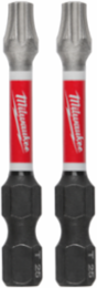 SHOCKWAVE 2" T25 Power Bits, Steel, Hex Shank (2 Pack)