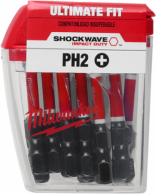 SHOCKWAVE Impact Duty 2 Inch Phillips #2 Power Bits, 15 Piece Set