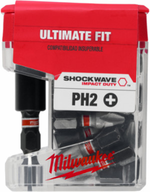 SHOCKWAVE Impact Duty 2.36 Inch Magnetic Bit Tip Holder with #2 Insert Bits, 26 Pieces