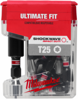 SHOCKWAVE Impact Duty 1 Inch T25 Bit Kit with Compact Holder 25PK