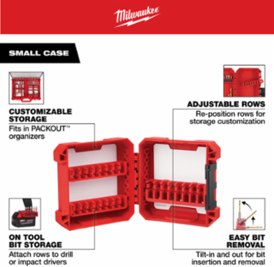 Small Customizable Case for Impact Driver Accessories, 10.32 Inch Height, 1 4 Inch Bit Size