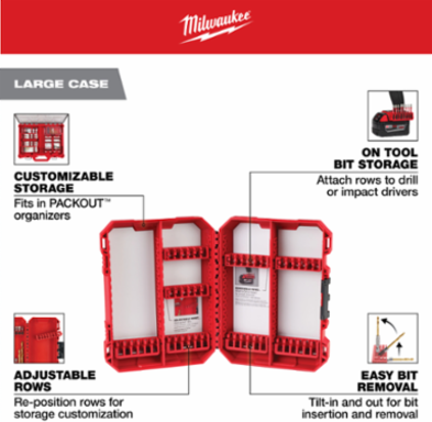 Large Customizable Accessory Case for 1 4" Hex Bit - 10.32 Inch Width, Red