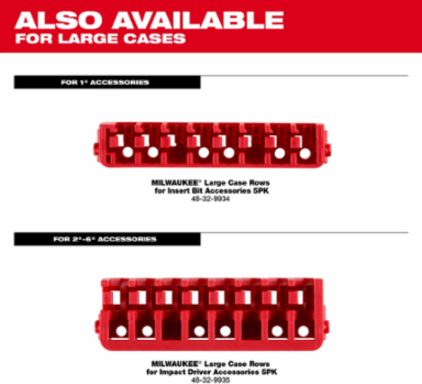 Large Customizable Accessory Case for 1 4" Hex Bit - 10.32 Inch Width, Red