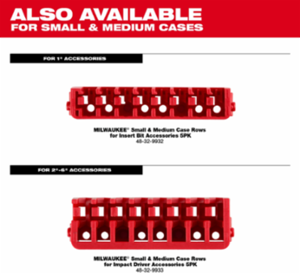 Customizable Compact Accessory Case for 1/4" Bits, 8.58 Inch Height, Red