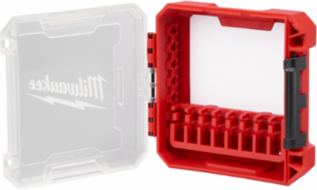 Customizable Compact Accessory Case for 1/4" Bits, 8.58 Inch Height, Red