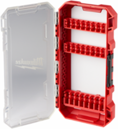 Customizable Medium Compact Accessory Case for 1/4" Hex Bits, 4.09 Inch Height