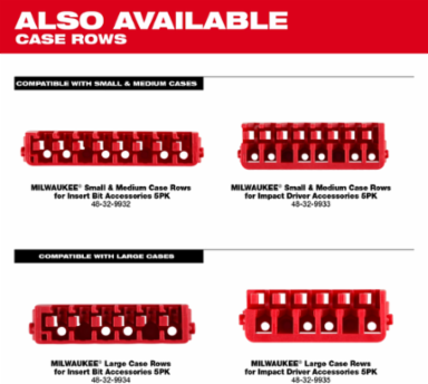 Small & Medium Accessory Rows for 1" Insert Bits - 5 Pack
