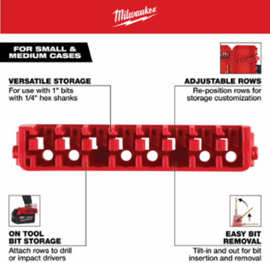 Small & Medium Accessory Rows for 1" Insert Bits - 5 Pack