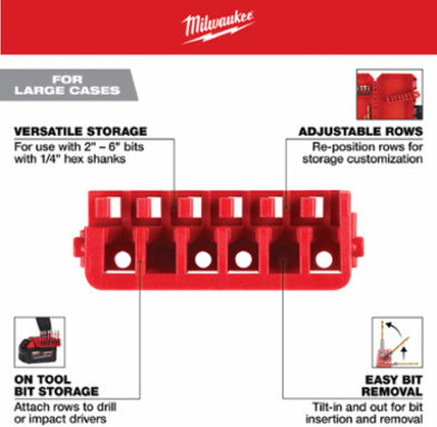 Large Case Rows for Impact Driver Accessories, Fits 2 -6  Bits, 5 Count